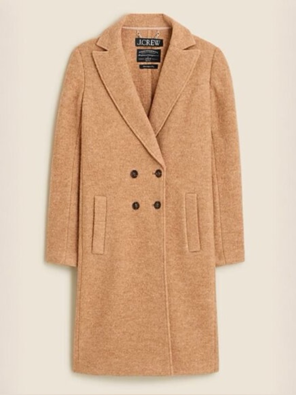 J. Crew Daphne Italian Boiled Wool Top Coat Camel Color